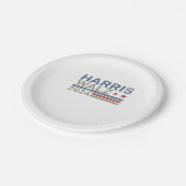 Harris Walz 2024 Tekst Retro  Distressed Des Papieren Bordje (Gekanteld)