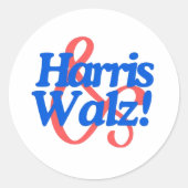 Harris Walz 2024 ticket verkiezing presidentiële r Ronde Sticker (Voorkant)
