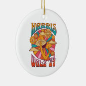 Harris Walz 2024 Trendy Boho Hippie Mushroom Keramisch Ornament (Rechts)