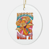 Harris Walz 2024 Trendy Boho Hippie Mushroom Keramisch Ornament (Links)