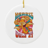 Harris Walz 2024 Trendy Boho Hippie Mushroom Keramisch Ornament (Achterkant)