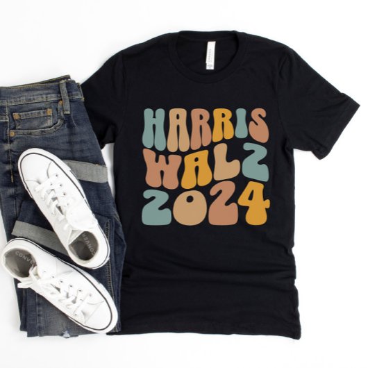 Harris Walz 2024 Trendy Wavy Boho Hoodie