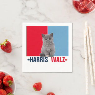 Harris Walz 2024 Uiteraard Rood Blauw Servet