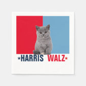 Harris Walz 2024 Uiteraard Rood Blauw Servet (Voorkant)