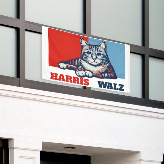 Harris Walz 2024, uiteraard Yard Spandoek (Buitenkant Gebouw)