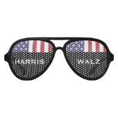 HARRIS WALZ 2024 Verenigde Staten Vlag Partij Avia Aviator Zonnebril (Voorkant)