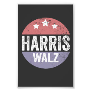 Harris Walz 2024 Verkiezing Kamala Tim Waltz Ameri Foto Afdruk
