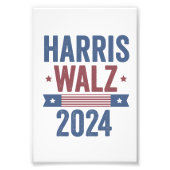 Harris Walz 2024 Verkiezing Kamala Tim Waltz Ameri Foto Afdruk (Voorkant)