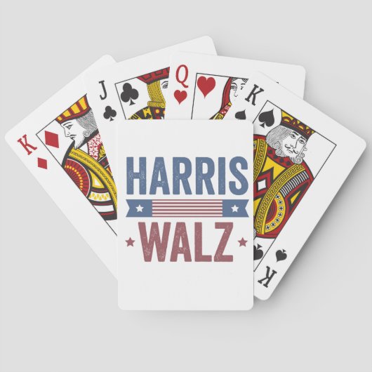 Harris Walz 2024 Verkiezing Kamala Tim Waltz Ameri Pokerkaarten (Achterkant)