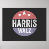 Harris Walz 2024 Verkiezing Kamala Tim Waltz Ameri Poster (Voorkant)