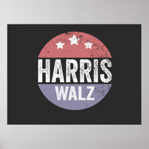 Harris Walz 2024 Verkiezing Kamala Tim Waltz Ameri Poster
