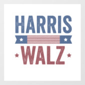Harris Walz 2024 Verkiezing Kamala Tim Waltz Ameri Raamsticker (Vel)