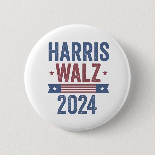 Harris Walz 2024 Verkiezing Kamala Tim Waltz Ameri Ronde Button 5,7 Cm (Voorkant)