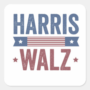 Harris Walz 2024 Verkiezing Kamala Tim Waltz Ameri Vierkante Sticker