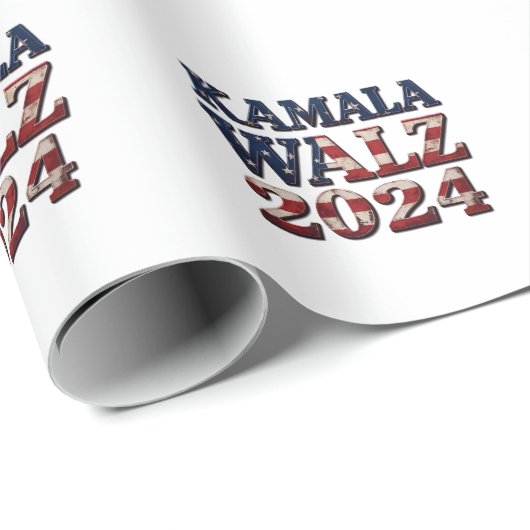 Harris Walz 2024 Verkiezing Kamala Tim Waltz  Cadeaupapier (Rol Hoek)