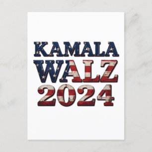 Harris Walz 2024 Verkiezing Kamala Tim Waltz Feestdagenkaart