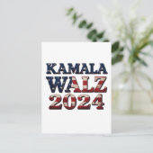 Harris Walz 2024 Verkiezing Kamala Tim Waltz  Feestdagenkaart (Staand voorkant)