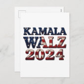 Harris Walz 2024 Verkiezing Kamala Tim Waltz  Feestdagenkaart (Voorkant / Achterkant)