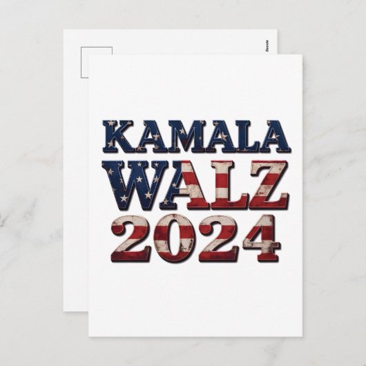 Harris Walz 2024 Verkiezing Kamala Tim Waltz  Feestdagenkaart (Voorkant / Achterkant)