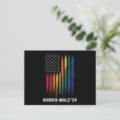Harris Walz 2024 Verkiezing Kamala Tim Waltz LGBT Briefkaart (Staand voorkant)