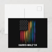 Harris Walz 2024 Verkiezing Kamala Tim Waltz LGBT Briefkaart (Voorkant / Achterkant)