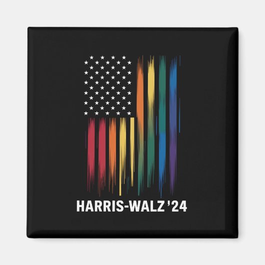 Harris Walz 2024 Verkiezing Kamala Tim Waltz LGBT Magneet (Voorkant)