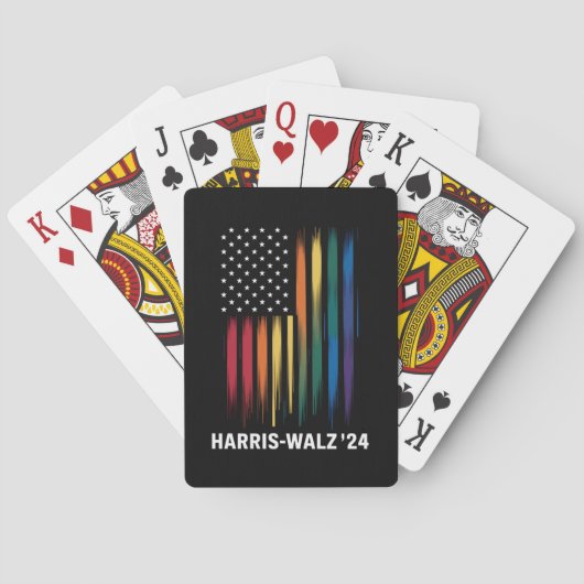 Harris Walz 2024 Verkiezing Kamala Tim Waltz LGBT Pokerkaarten (Achterkant)