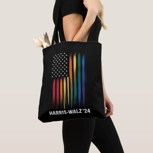 Harris Walz 2024 Verkiezing Kamala Tim Waltz LGBT Tote Bag (Dichtbij)