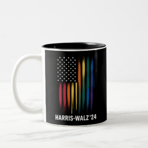 Harris Walz 2024 Verkiezing Kamala Tim Waltz LGBT Tweekleurige Koffiemok