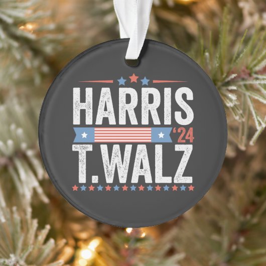 Harris Walz 2024 Verkiezing Kamala Tim Waltz Ornament (Boom)