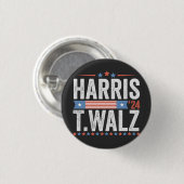 Harris Walz 2024 Verkiezing Kamala Tim Waltz Ronde Button 3,2 Cm (Voorkant /achterkant)