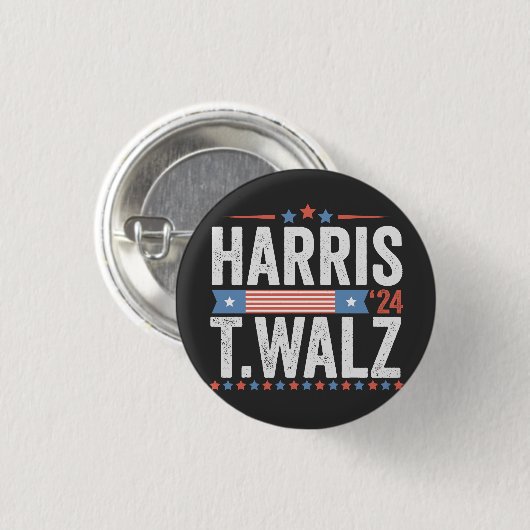 Harris Walz 2024 Verkiezing Kamala Tim Waltz Ronde Button 3,2 Cm (Voorkant /achterkant)