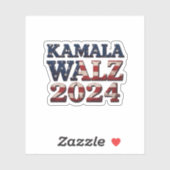 Harris Walz 2024 Verkiezing Kamala Tim Waltz  Sticker (Vel)