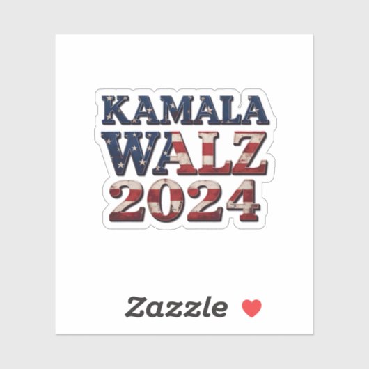 Harris Walz 2024 Verkiezing Kamala Tim Waltz  Sticker (Vel)