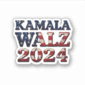 Harris Walz 2024 Verkiezing Kamala Tim Waltz  Sticker (Voorkant)