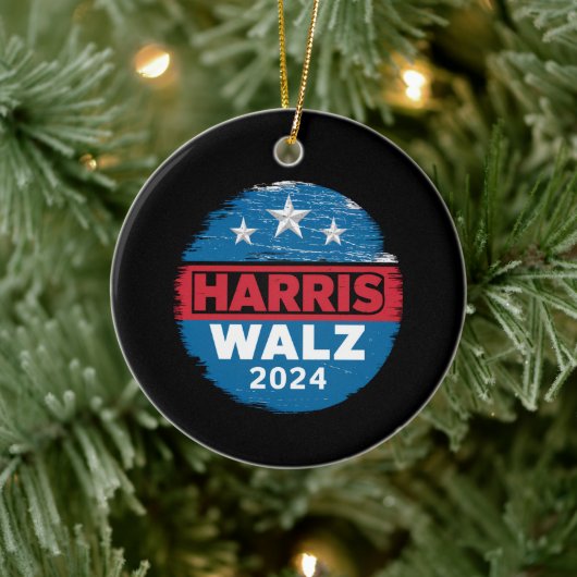 Harris Walz 2024 Verkiezingen Kamala Harris Tim Wa Keramisch Ornament (Boom)