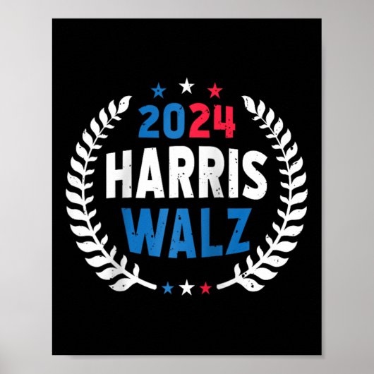 Harris Walz 2024 Verkiezingen Kamala Harris Tim Wa Poster (Voorkant)