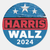 Harris Walz 2024 Verkiezingen Kamala Harris Tim Wa Ronde Sticker (Voorkant)