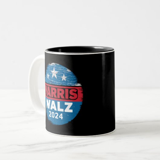 Harris Walz 2024 Verkiezingen Kamala Harris Tim Wa Tweekleurige Koffiemok (Voorkant links)