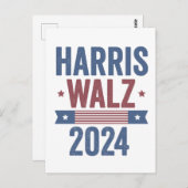 Harris Walz 2024 Verkiezingen Kamala Tim Waltz Ame Briefkaart (Voorkant / Achterkant)