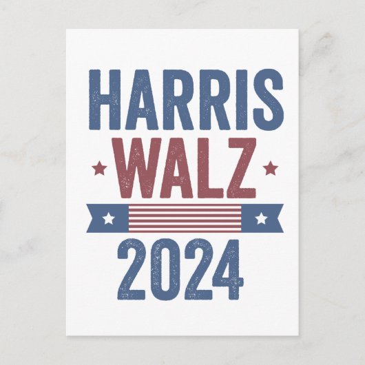 Harris Walz 2024 Verkiezingen Kamala Tim Waltz Ame Briefkaart (Voorkant)