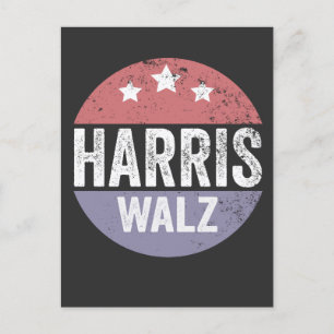 Harris Walz 2024 Verkiezingen Kamala Tim Waltz Ame Briefkaart
