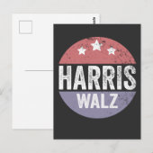 Harris Walz 2024 Verkiezingen Kamala Tim Waltz Ame Briefkaart (Voorkant / Achterkant)