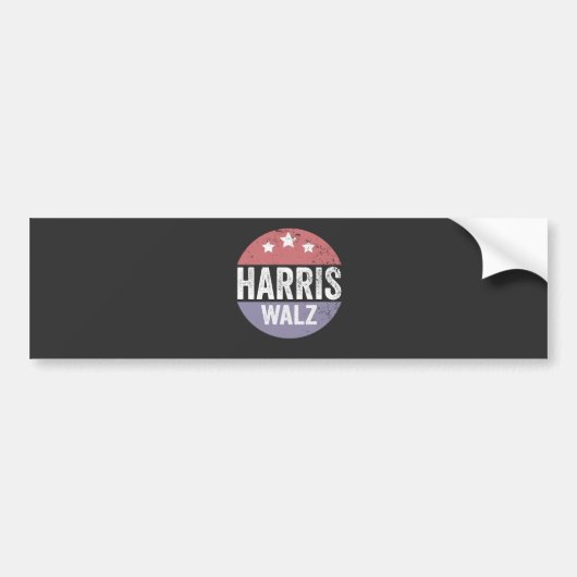 Harris Walz 2024 Verkiezingen Kamala Tim Waltz Ame Bumpersticker (Voorkant)