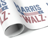 Harris Walz 2024 Verkiezingen Kamala Tim Waltz Ame Cadeaupapier (Rol Hoek)