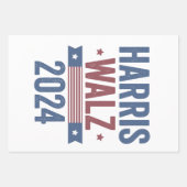 Harris Walz 2024 Verkiezingen Kamala Tim Waltz Ame Inpakpapier Vel (Voorkant)