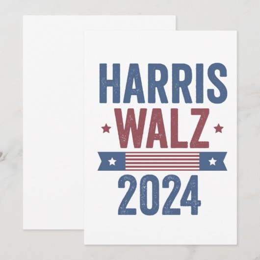 Harris Walz 2024 Verkiezingen Kamala Tim Waltz Ame Kaart (Voorkant / Achterkant)