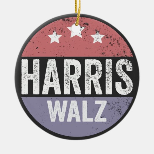 Harris Walz 2024 Verkiezingen Kamala Tim Waltz Ame Keramisch Ornament (Voorkant)