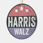 Harris Walz 2024 Verkiezingen Kamala Tim Waltz Ame Keramisch Ornament (Links)