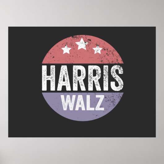 Harris Walz 2024 Verkiezingen Kamala Tim Waltz Ame Poster (Voorkant)